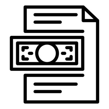 Kredi para paketi ikon ana hatları vektörü. Kişisel ödeme. Para yöneticisi