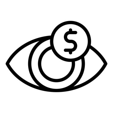 Kredinin yöneticisi göz ikonu ana hatları vektörü. Kişisel yönetim. Kredi ödemesi