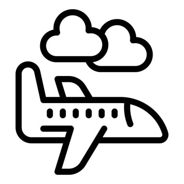 Hırvatistan uçak ikonu ana hat vektörü. Bayrak haritası. Skyline kasabası