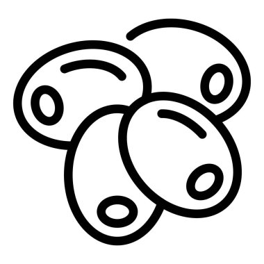 Zeytin sebzesi ikonu ana hatları vektörü. Deniz simgesi. Doğa turizmi