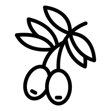 Zeytin dalı ikonu ana hat vektörü. Hırvatları haritala. Siyasi ülke