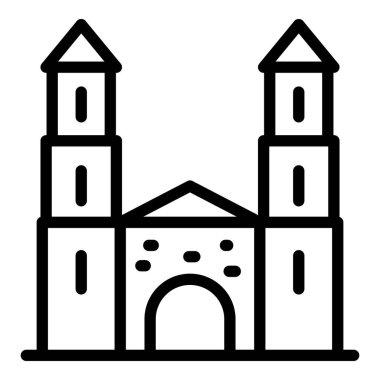 Karadağ peyzaj ikonu ana hat vektörü. Mimarlık turu. Sahil Avrupa