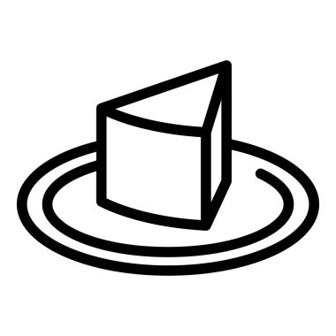 Pasta parçası simgesi ana hat vektörü. Mimarlık bayrağı. Harita yolculuğu