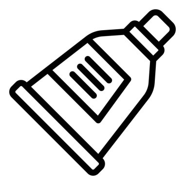 Diş macunu ikonu ana hatları vektörü. Dişçi dişleri. Sihirli dudaklar