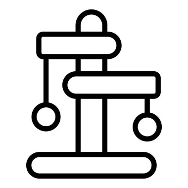 Kedi oyuncağı ikonu ana hatları vektörü. Evcil mobilyalar. Şirin kutu.