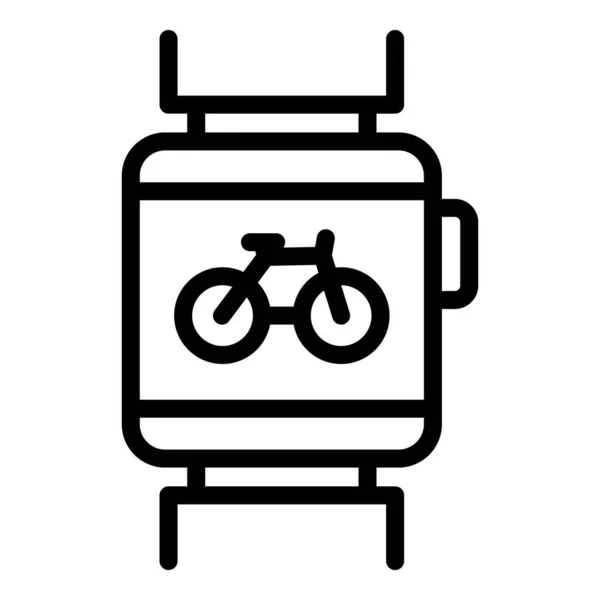 Noleggio Bici Smartwatch Icona Contorno Vettore Sistema Urbano Condividi Trasporto — Vettoriale Stock