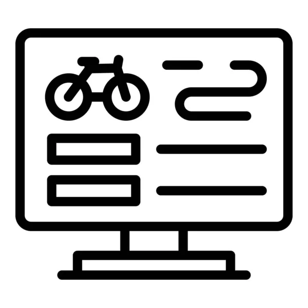 Bike Banner Rent Icon Outline Vector App System Smart Transport — Stock Vector