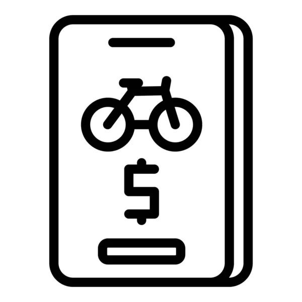Pay Bike Online Icon Outline Vector City Rent Smart Transport — Stock Vector