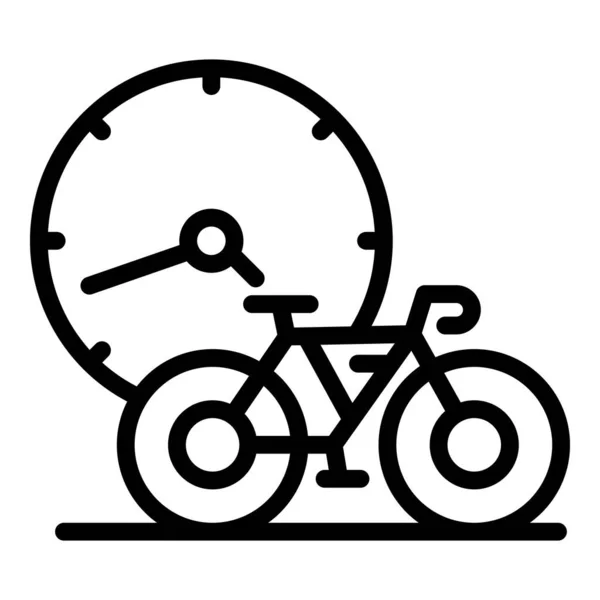 Rida Tid Cykel Ikon Kontur Vektor Dela Smart App Hyra — Stock vektor