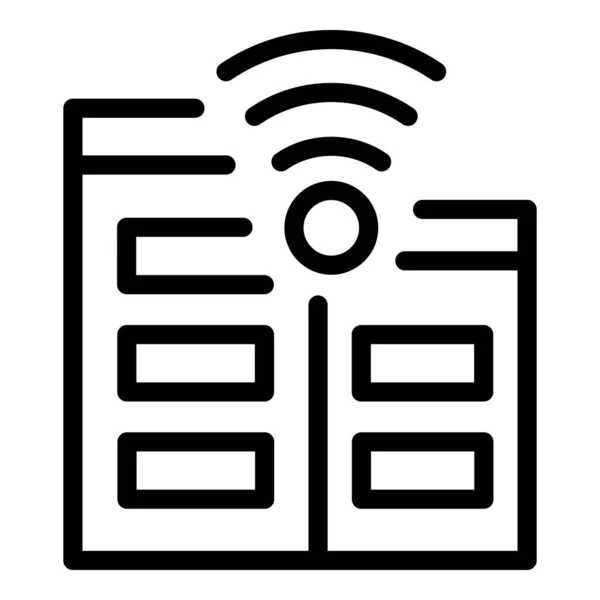 Wifi Vpn Icono Contorno Vector Acceso Datos Sistema Servidor — Vector de stock