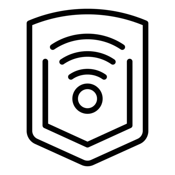 Wifi Säkrad Ikon Kontur Vektor Server System Säkerhetsinternet — Stock vektor