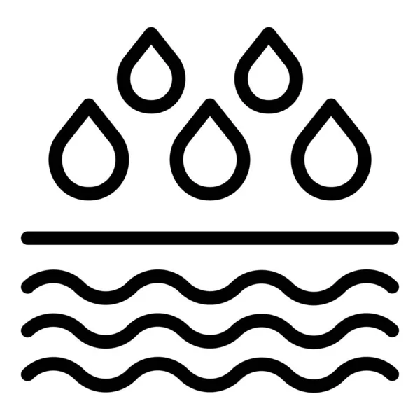 Ikona Energii Wodnej Zarys Wektora Natura Ekologiczna Technika Liści — Wektor stockowy