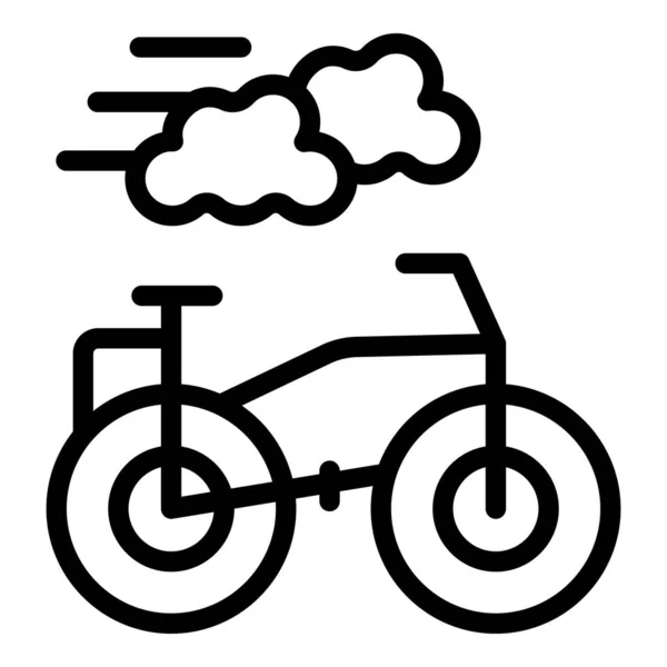 Ikon Sepeda Eco Garis Besar Vektor Teknisi Teknologi Energi - Stok Vektor