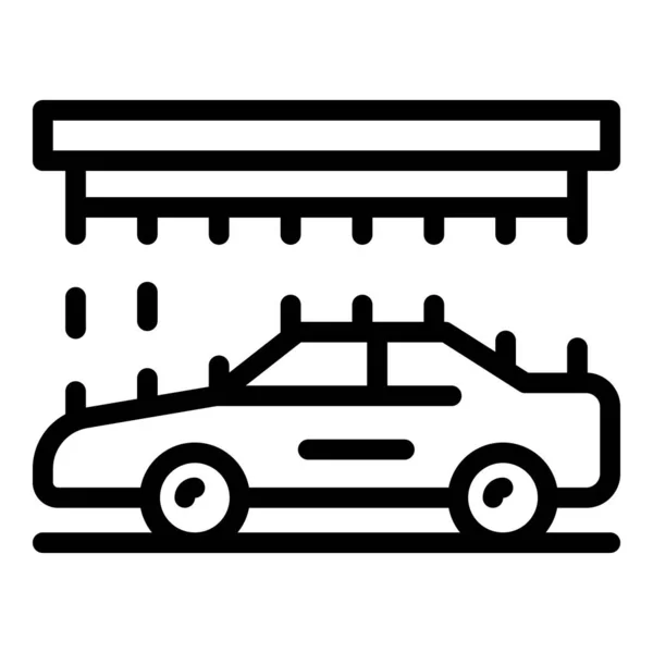 Waschen Sie Auto Symbol Umrissvektor Zukunftsgestaltung Automobildruck — Stockvektor