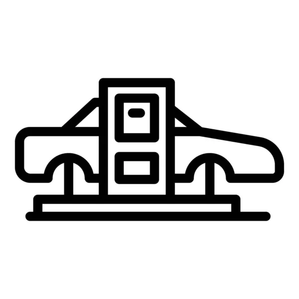 Zukünftige Auto Drucker Icon Umrissvektor Automobildruck Maschinenmotor — Stockvektor