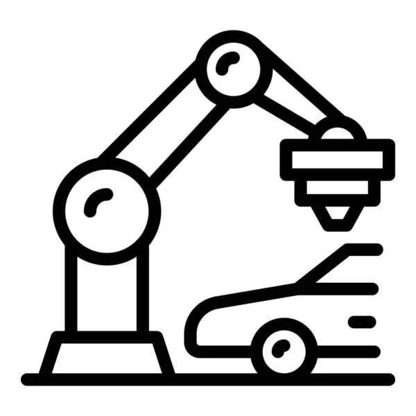 Coche Impresión Robot Icono Contorno Vector Impresora Vehículos Freno Del — Vector de stock