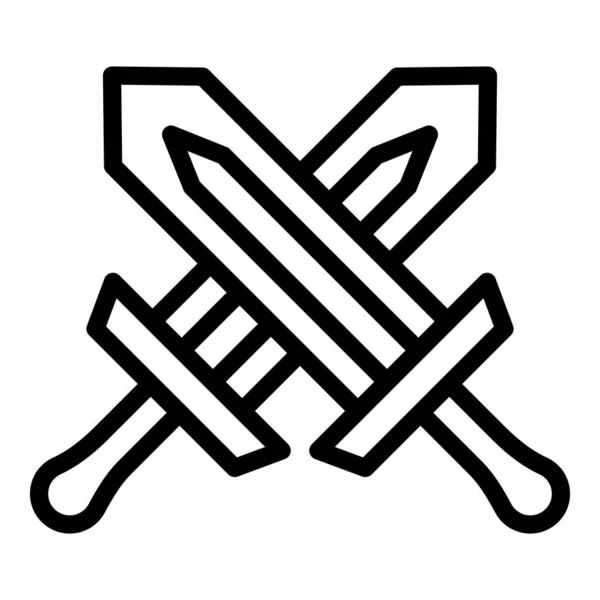 Sword Game Icon Outline Vector Inglês Line App Esporte — Vetor de Stock