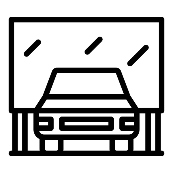 Car Κινηματογράφο Εικονίδιο Διάνυσμα Περίγραμμα Αυτόματη Οθόνη Ανοιχτή Επίδειξη Αέρα — Διανυσματικό Αρχείο