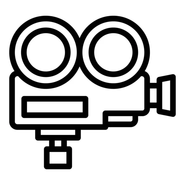 Umrissvektor Für Filmkamera Symbole Autoscheibe Flugschau — Stockvektor