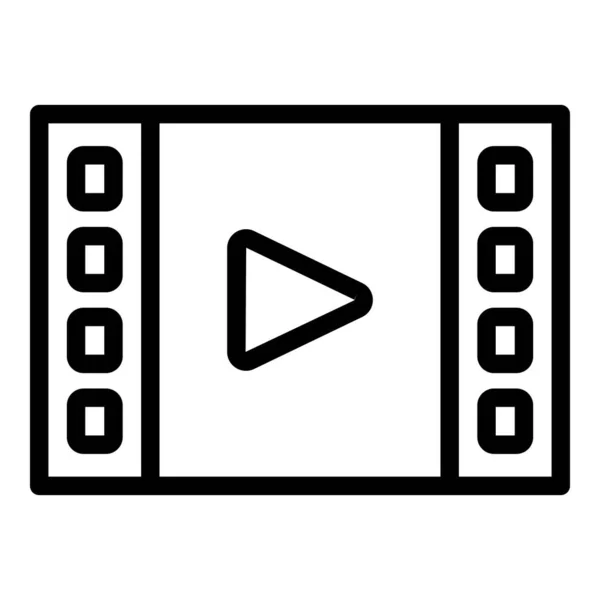 Film Vidéo Icône Contour Vecteur Voiture Cinéma — Image vectorielle