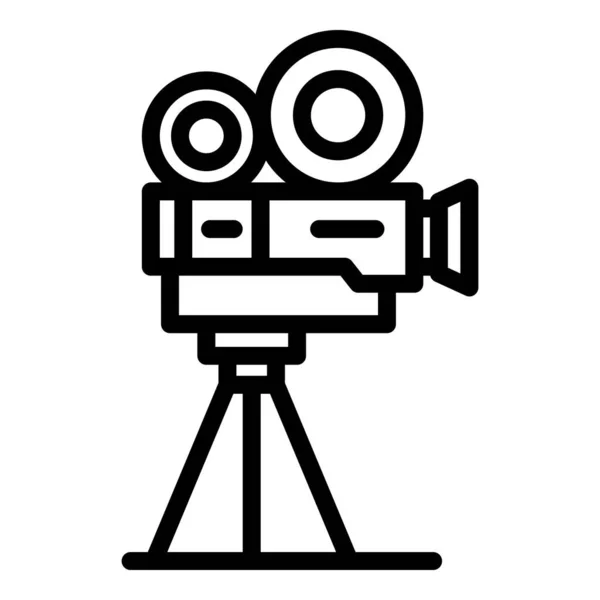 Sinema Kamera Ikonu Ana Hatlı Vektör Araba Ekranı Hava Filmi — Stok Vektör