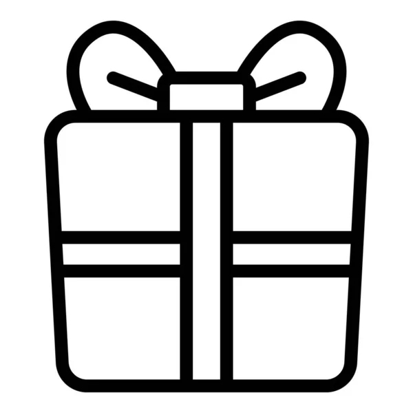Bow Gift Box Icon Outline Vector 재밌게 — 스톡 벡터
