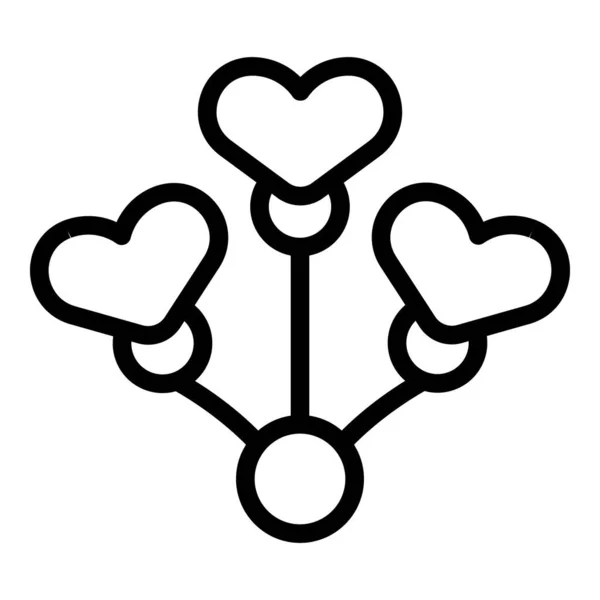 Coeur Célébrer Icône Contour Vecteur Une Personne Heureuse Amusement Visage — Image vectorielle