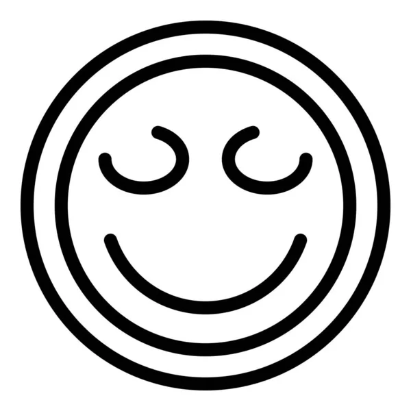 Delight Emoji Ikona Zarys Wektor Szczęśliwa Osoba Twarzą Twarz — Wektor stockowy
