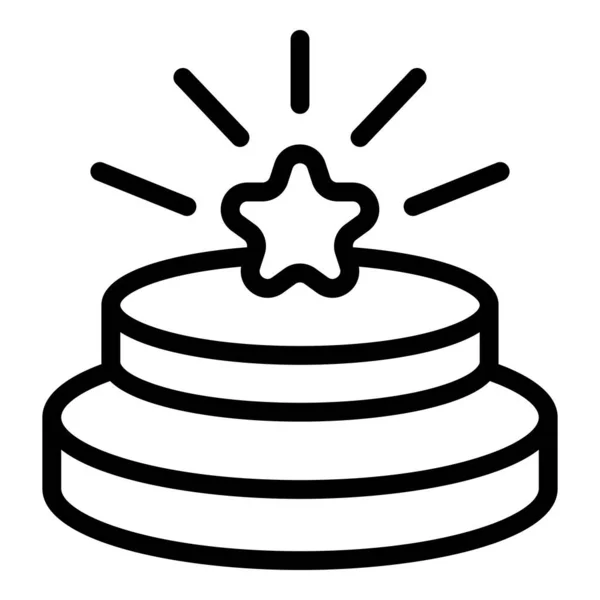 Gâteau Icône Contour Vecteur Une Personne Heureuse Célébrez Surprise — Image vectorielle