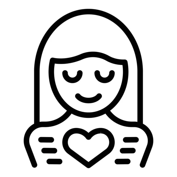 Delight Girl Icon Outline Vector People Fun Celebrate Effect — Stock Vector