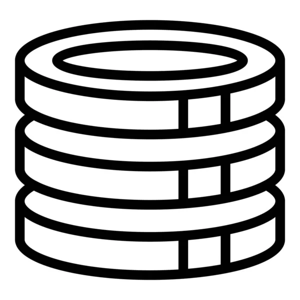 Ikona Oprogramowania Serwera Zarys Wektora Proces Budowania Praca Sieci — Wektor stockowy