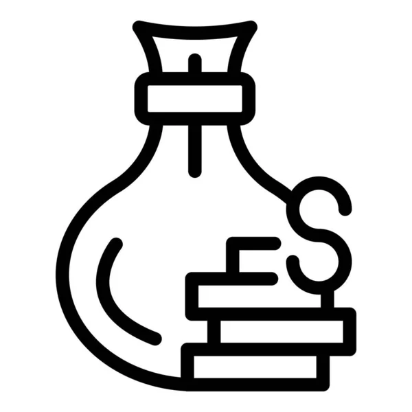 Δάνειο Εικονίδιο Τσάντα Χρήματα Περίγραμμα Φορέα Μικρή Τράπεζα Έλεγχος Κάρτας — Διανυσματικό Αρχείο