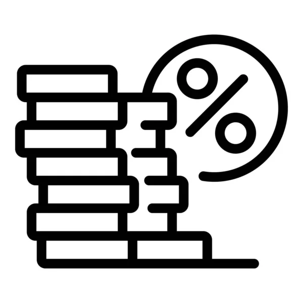 Loan Coin Stack Icon Outline Vector — 스톡 벡터