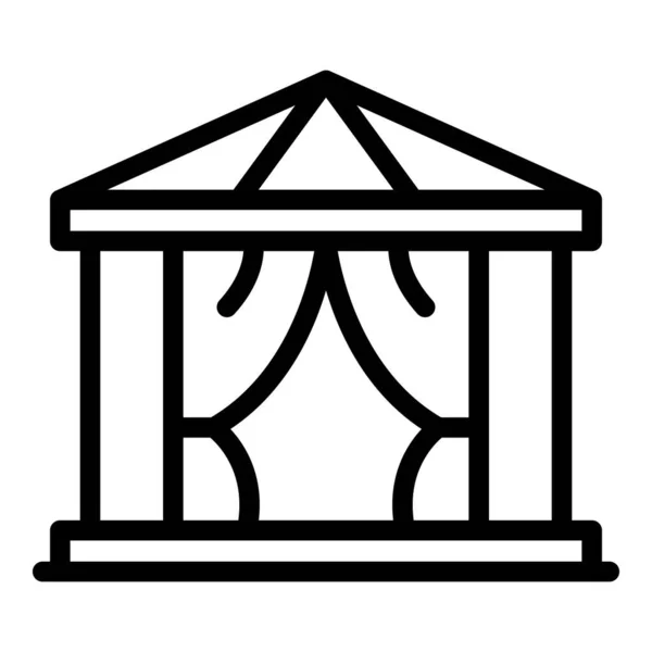 Ícone Tenda Grego Contorno Vetor Cidade Romana História Antiga —  Vetores de Stock