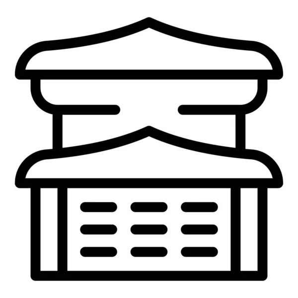 Vecteur Contour Icône Bâtiment Historique Temple Ville Tour Japon — Image vectorielle