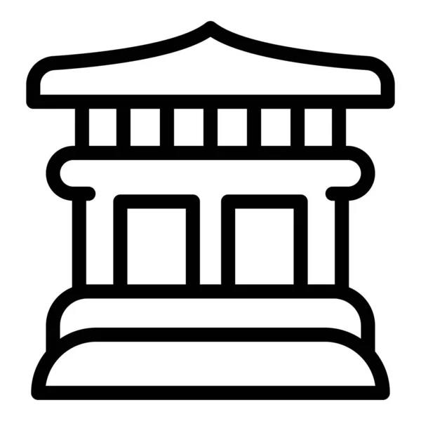 Shinto Chrám Ikona Obrys Vektor Městská Pagoda Starověká Mapa — Stockový vektor