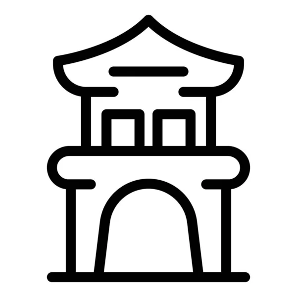Şehir Merkezi Ikonu Ana Hat Vektörü Japon Kyoto Tapınak Kulesi — Stok Vektör