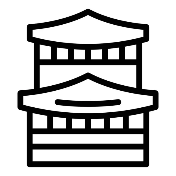 Kyoto Pagoda Simge Ana Hatları Vektörü Japon Tapınağı Seyahat Evi — Stok Vektör