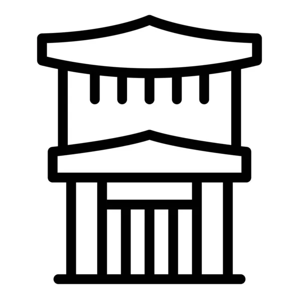 Japan Huis Pictogram Schets Vector Toren Tempel Bouwreizen — Stockvector