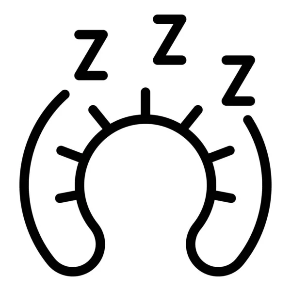 睡颈枕头图标勾勒病媒 睡眠不足床 人之夜 — 图库矢量图片