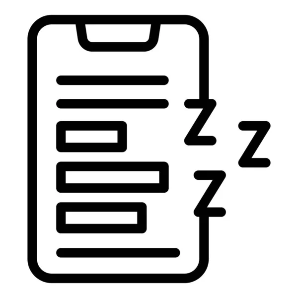 Sömnlöshet Telefon App Ikon Skissera Vektor Sängperson Nattdröm — Stock vektor