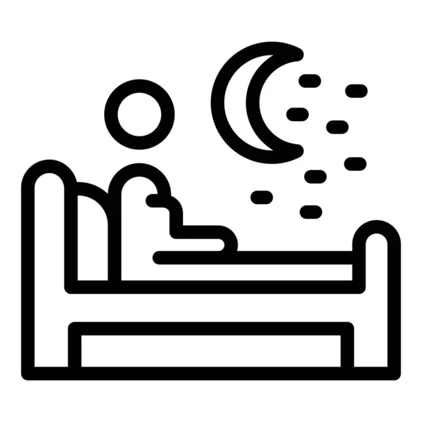 人失眠图标概述病媒 成人之夜可悲的枕头 — 图库矢量图片
