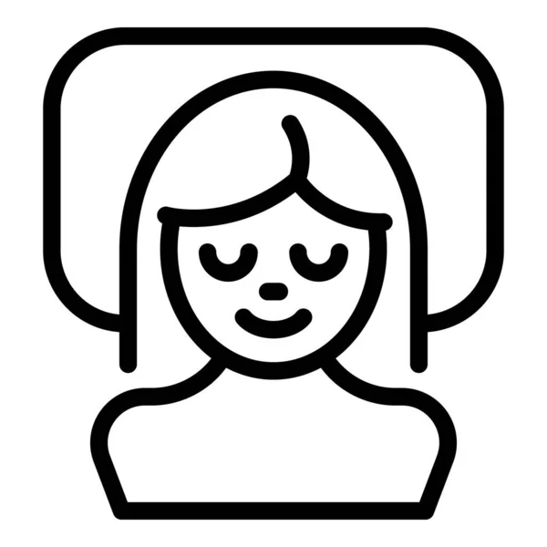 Mujer Buen Sueño Icono Contorno Vector Trastorno Del Sueño Persona — Vector de stock