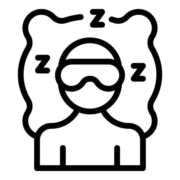 Sleeping Man Icon Outline Vektor Menschenträume Gesundheitspolster — Stockvektor