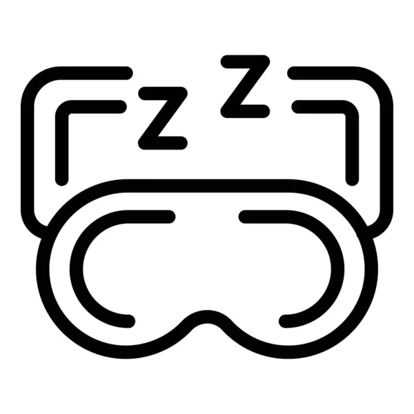 Ikon Topeng Tidur Garis Besar Vektor Penyakit Tidur Orang Tidur - Stok Vektor