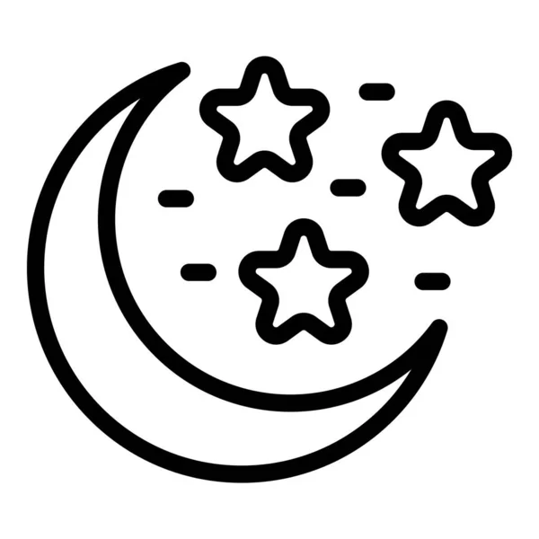 Mond Schlaflosigkeit Symbol Umrissvektor Bettwäsche Schlafstörungen — Stockvektor