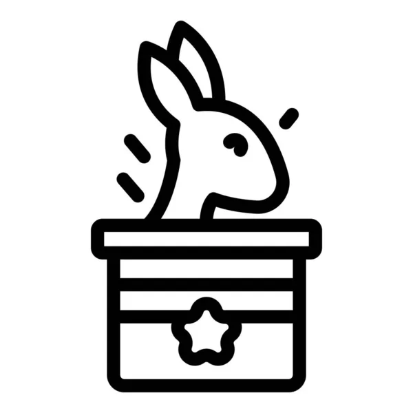 Kaninchen Trick Icon Umrissvektor Zauberhut Zaubershow — Stockvektor