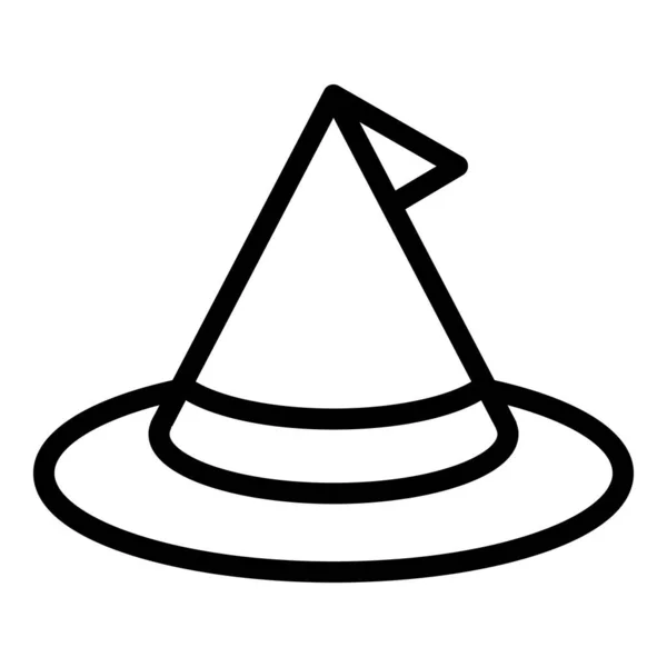 魔法の帽子のアイコンの輪郭ベクトルを円錐 サーカスのトリック 杖ショー — ストックベクタ