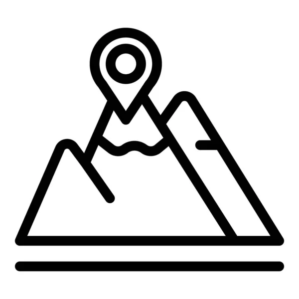 山の魅力的なアイコンのアウトラインベクトル 家具旅行 カードバッジ — ストックベクタ