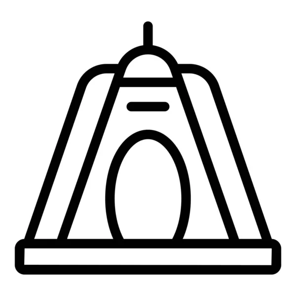 Ikona Namiotu Wakacyjnego Wskazuje Wektor Domek Leśny Domek Kartę — Wektor stockowy